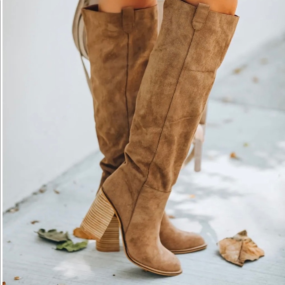 VICI saint slouch boot-Camel Size 7